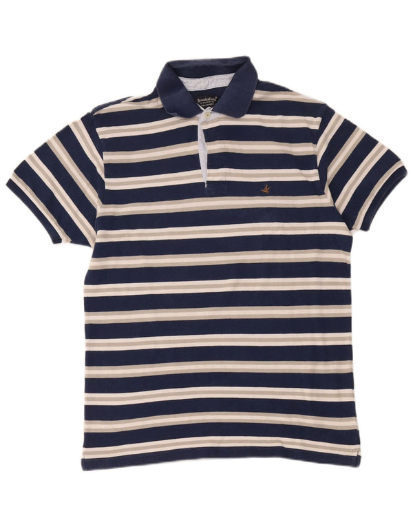 Cămașă polo Brooksfield pentru bărbați IT 52 mare, bleumarin, bumbac cu dungi