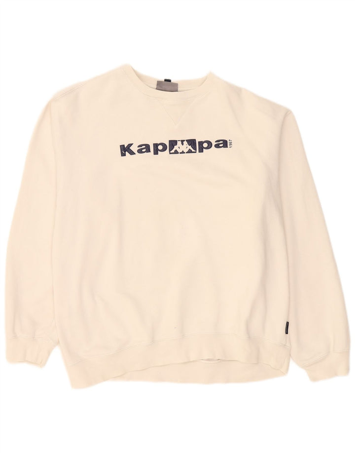 Hanorac grafic pentru bărbați Kappa Jumper XL Bumbac alb