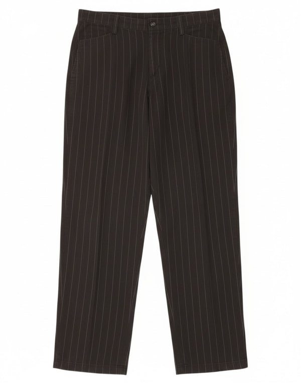 Pantaloni casual pentru femei cu talie înaltă Lee US 14 XL W34 L32 Negru cu dungi