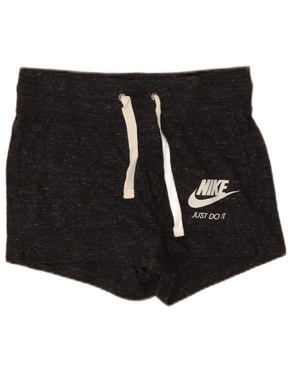 Pantaloni scurti de sport grafic Nike pentru femei UK 4 XS, bumbac cu pături gri