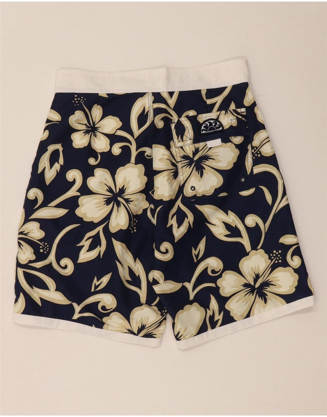 Sundek Pantaloni scurți de înot pentru bărbați, poliester floral, albastru marin mic