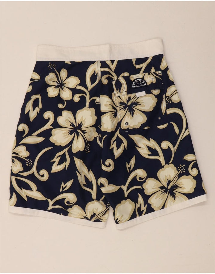 Sundek Pantaloni scurți de înot pentru bărbați, poliester floral, albastru marin mic