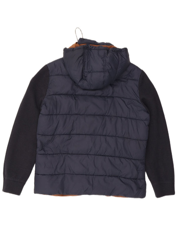 Jachetă căptușită cu glugă pentru bărbați Fynch Hatton UK 38 Medium Bleumarin Colorblock