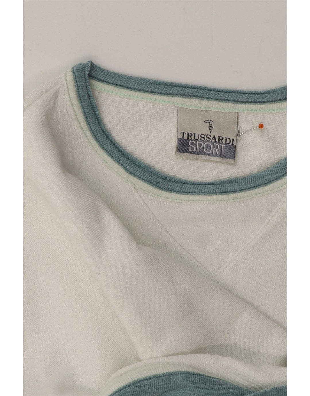 TRUSSARDI Pulover grafic pentru femei IT 46 Bumbac alb mare
