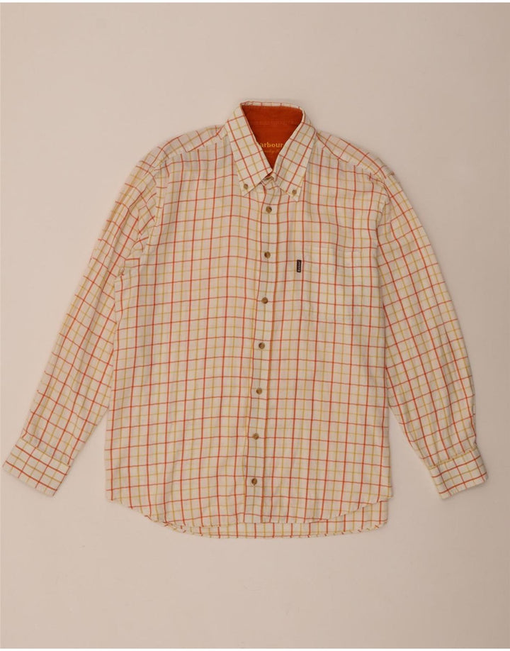 Cămașă Barbour pentru bărbați XL, bumbac cu carouri portocalii
