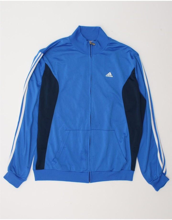 Jachetă de trening pentru bărbați Adidas UK 48/50 XL, albastru, poliester color bloc