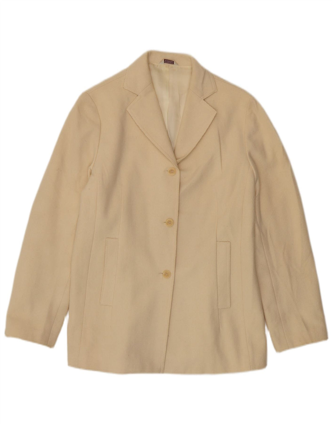 Sacou pentru femei Stefanel cu 3 nasturi UK 14 Medium Bej Lână