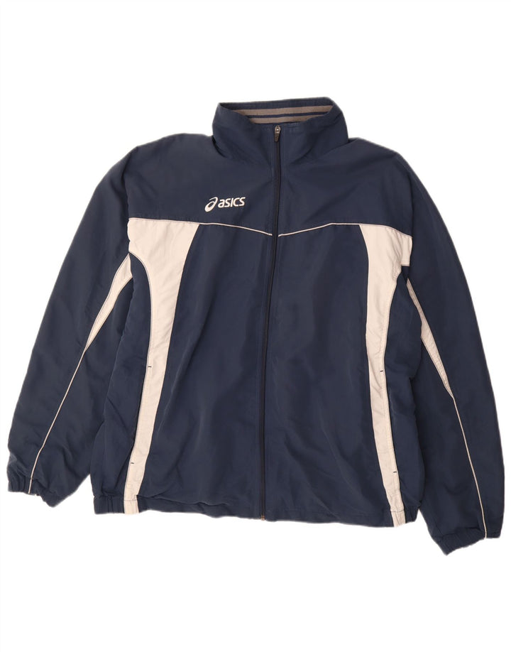 Jachetă de trening pentru bărbați ASICS, XL, albastru bleumarin, poliester color bloc