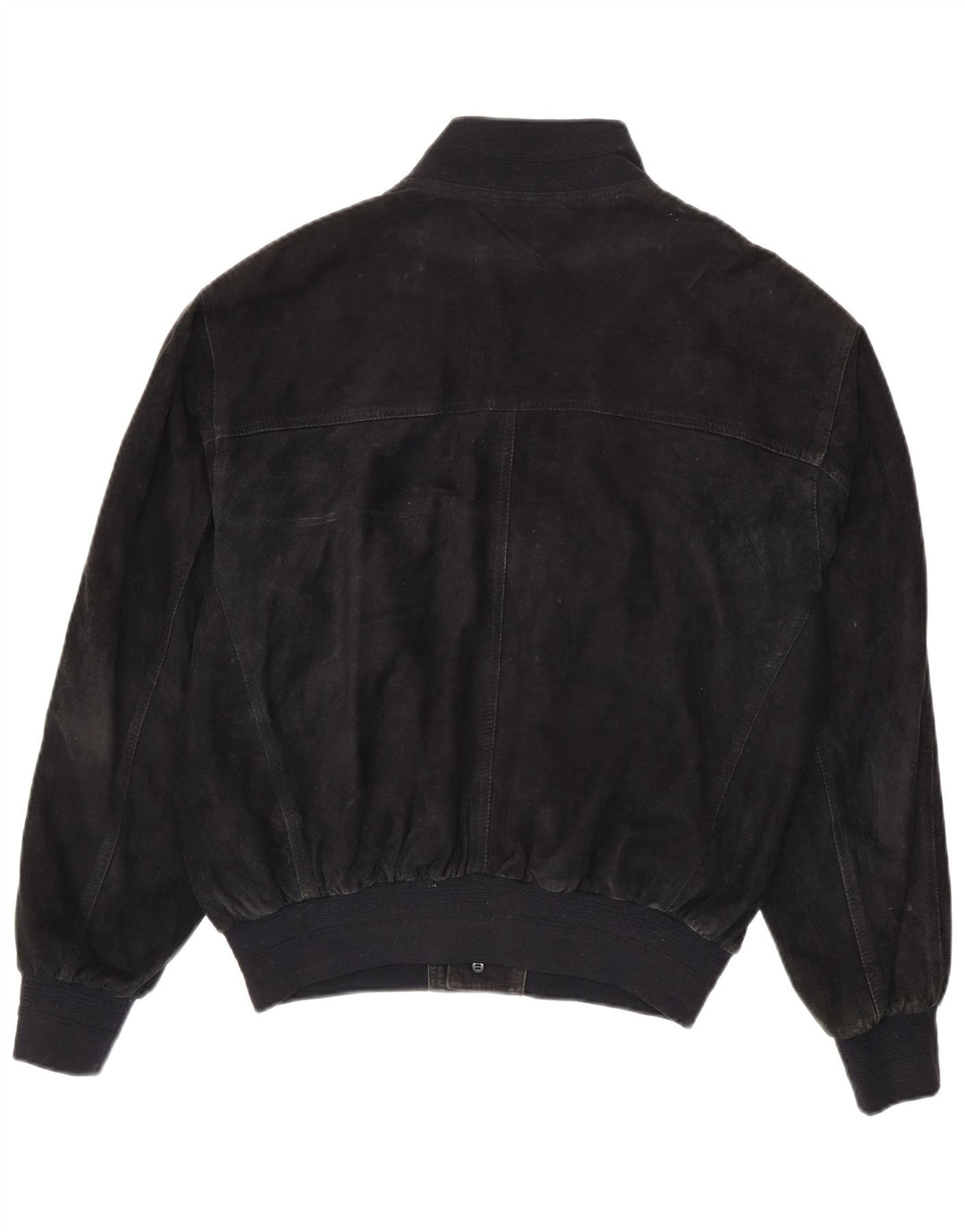 Bomber vintage pentru bărbați de piele intoarsă UK 40, mare, neagră
