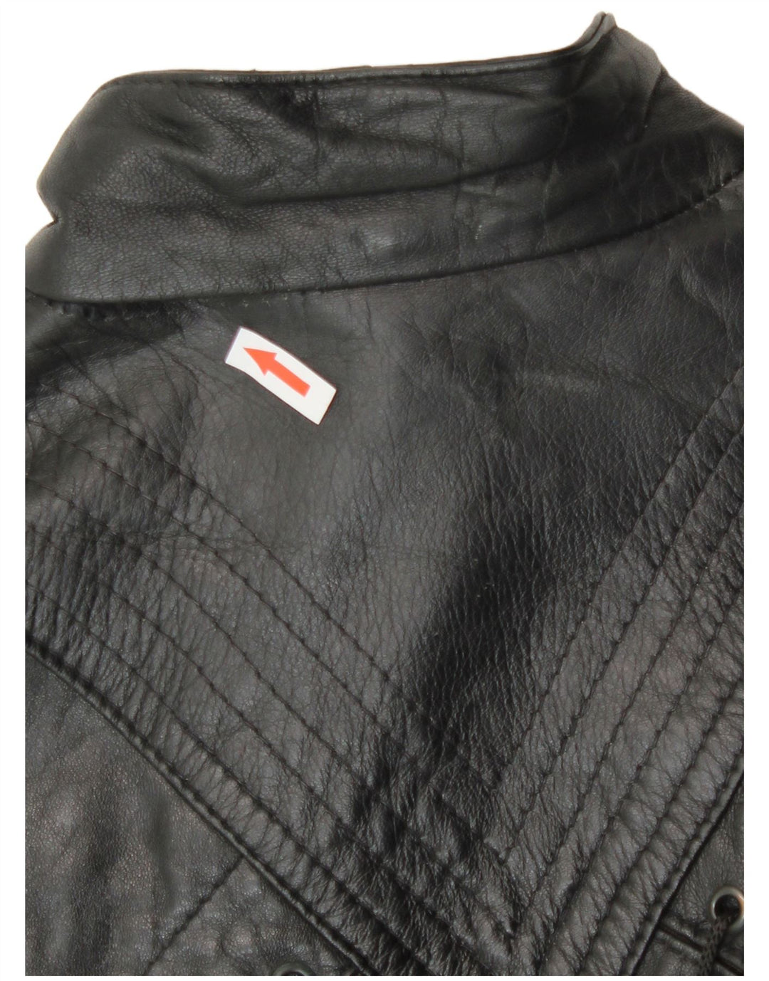 Jachetă de piele vintage pentru femei, cu ajustare largă, UK 14, neagră medie