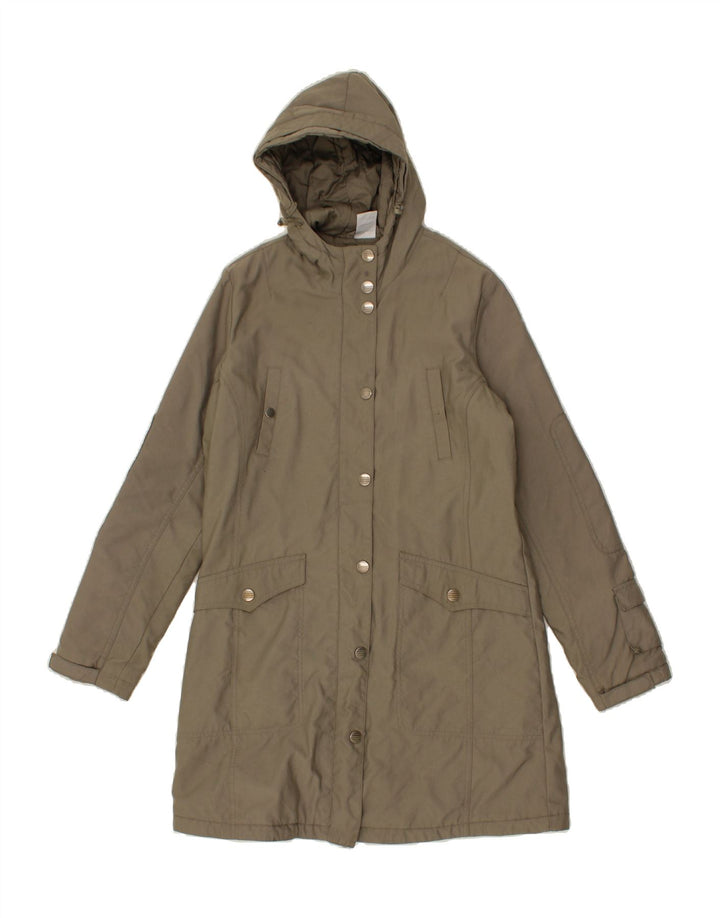 ADIDAS Womens Hooded Windbreaker Coat UK 12 Medium Khaki Polyamide Vintage Adidas and Second-Hand Adidas from Messina Hembry 