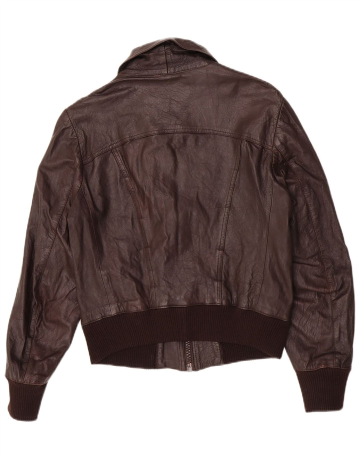 Jachetă Bomber din piele vintage pentru bărbați IT 48 din piele maro medie