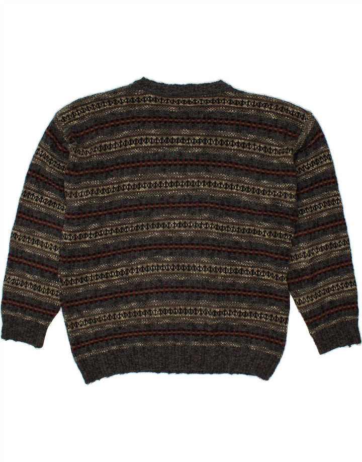 Pulover pentru bărbați DOCKERS cu decolteu rotund, gri mediu, acrilic Fair Isle