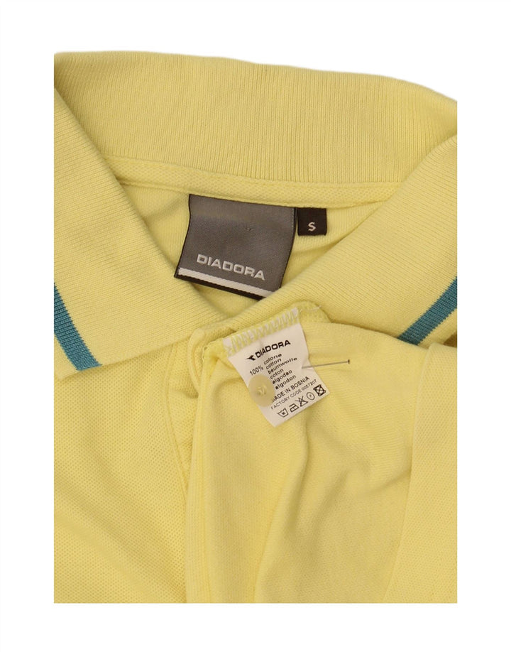 DIADORA Mens Polo Shirt Small Yellow Cotton Vintage Diadora and Second-Hand Diadora from Messina Hembry 