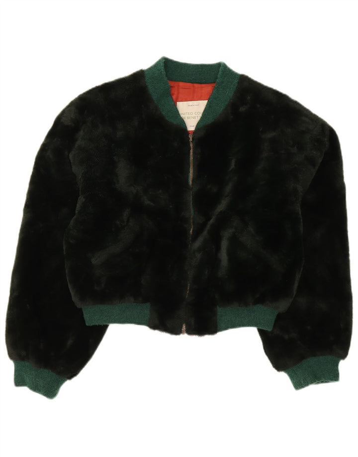 Jachetă bomber cu blană artificială oversized Benetton IT 44 Medium Black