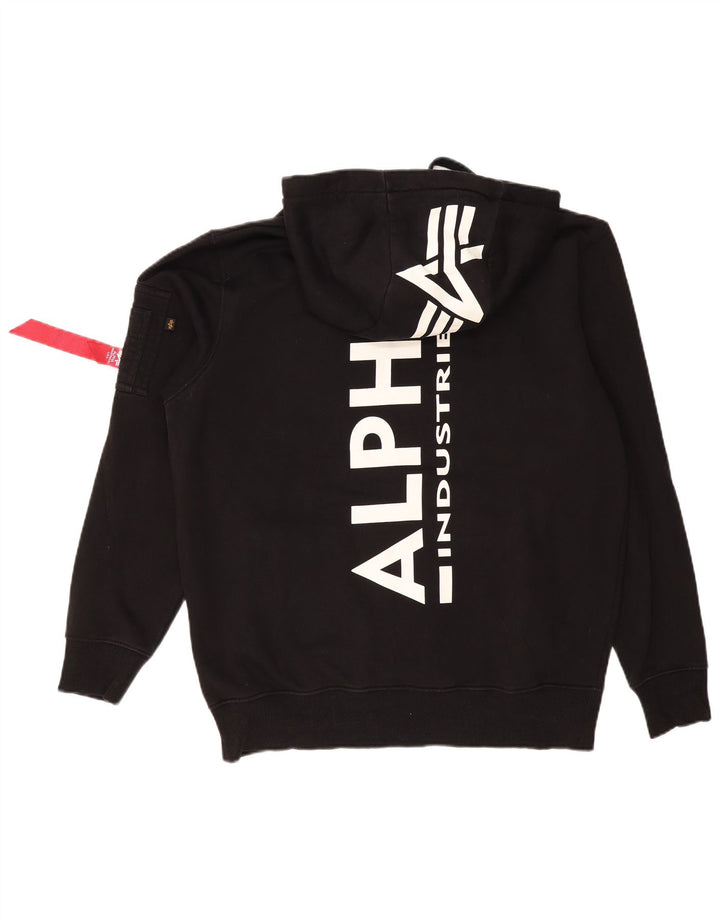 ALPHA INDUSTRIES Hanoră grafică pentru bărbați, XL, bumbac negru