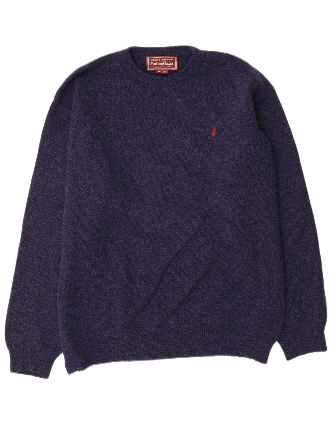 Pulover Marlboro Classics pentru bărbați, cu gât crew, 2XL, lână bleumarin