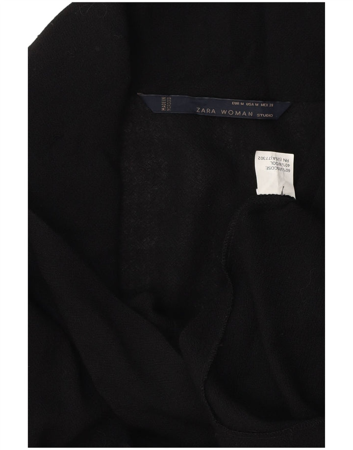 Pulover cardigan pentru femei Zara UK 14 Medium Black Viscose