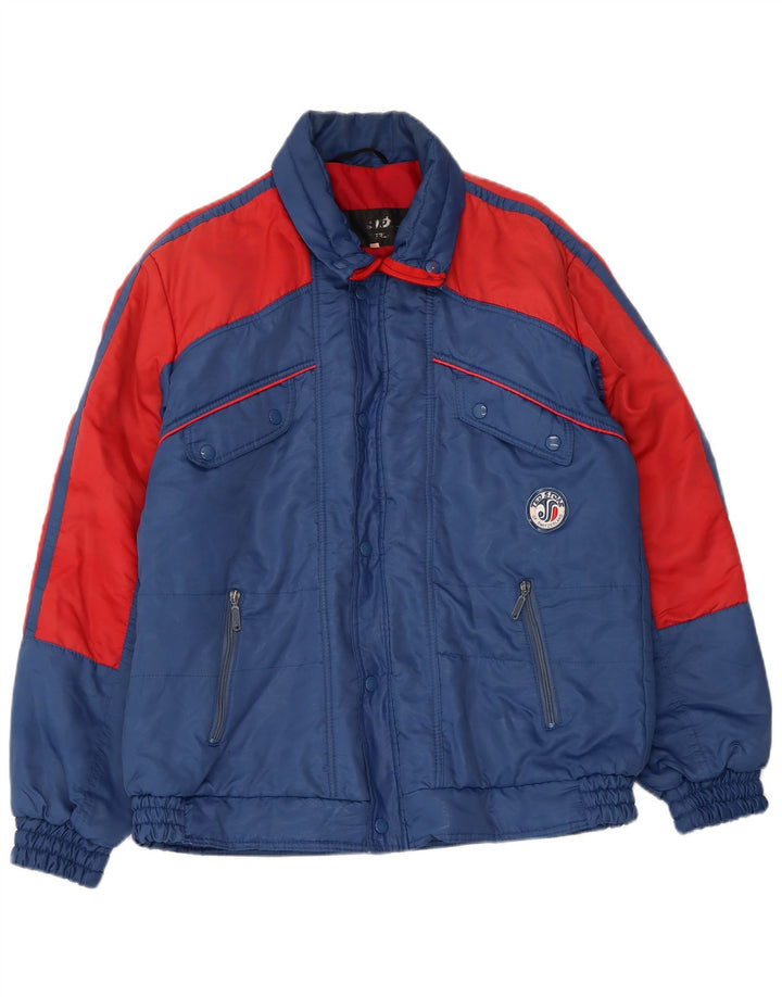 Jachetă căptușită vintage pentru bărbați IT 52 XL, albastru, poliester color bloc