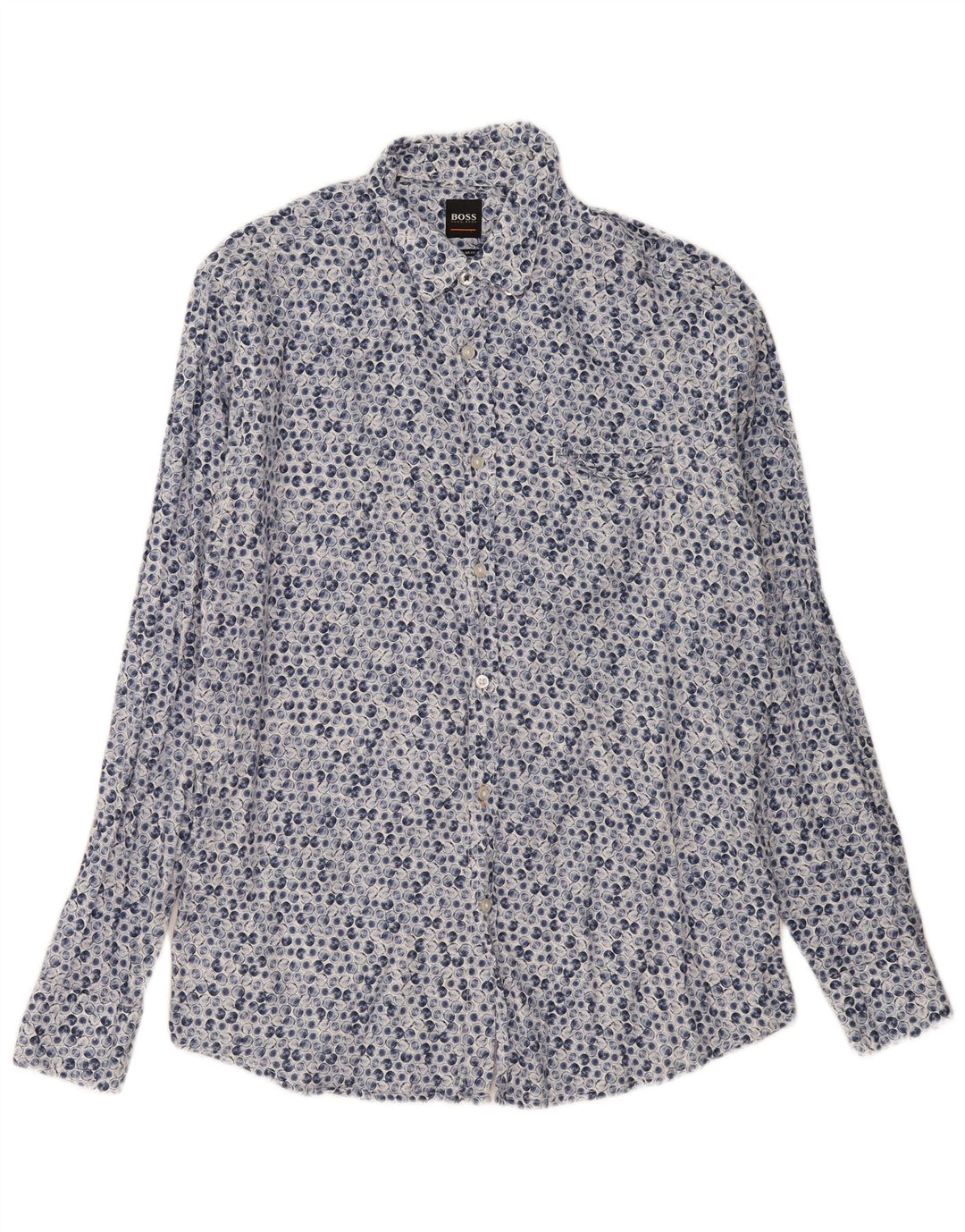 Cămașă pentru bărbați Hugo Boss Regular Fit Large Blue Geometric