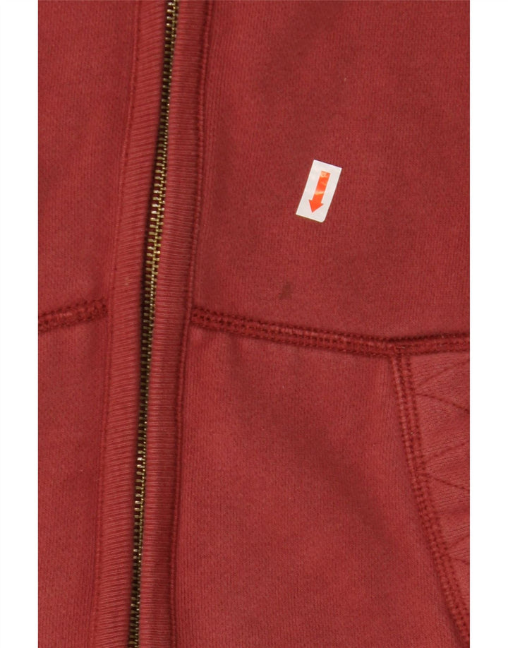 FAT FACE Pulover cu capota cu fermoar pentru bărbați Mic Bordeaux