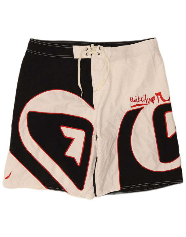Pantaloni scurți de înot grafic Quiksilver pentru bărbați XL, negru, poliester color bloc