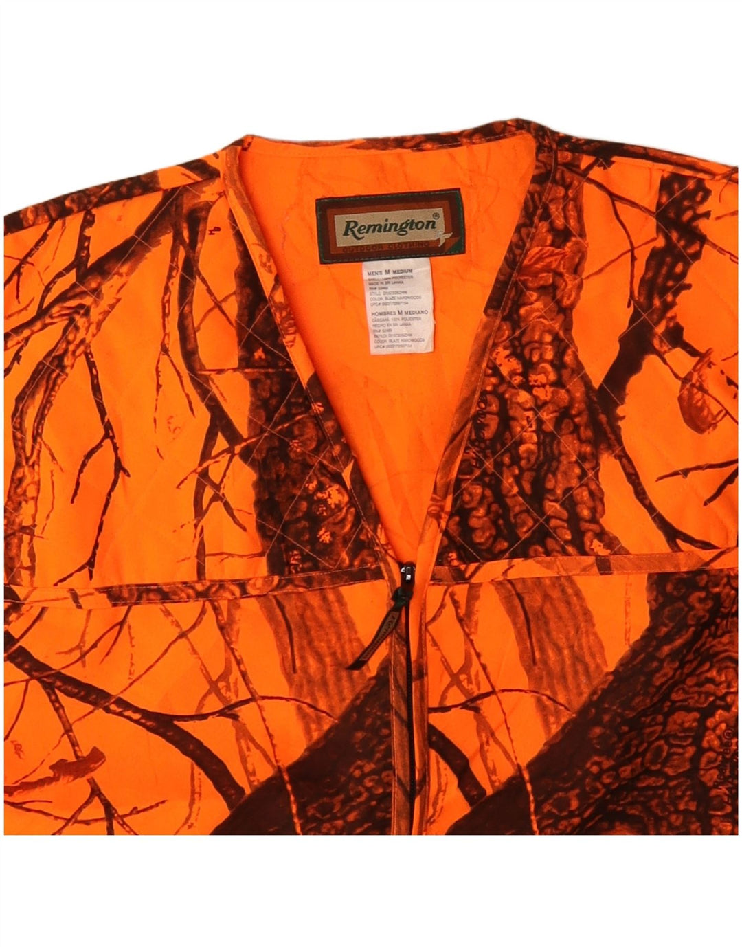 Gilet vintage pentru bărbați, UK 38, poliester camuflaj portocaliu mediu