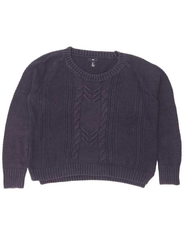 Pulover pentru femei Gap Crop oversize cu gât de barcă UK 16 Mare bleumarin