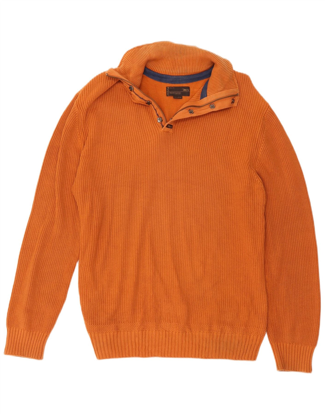 Pulover Marlboro Classics pentru bărbați, cu fermoar și gât, bumbac portocaliu 2XL