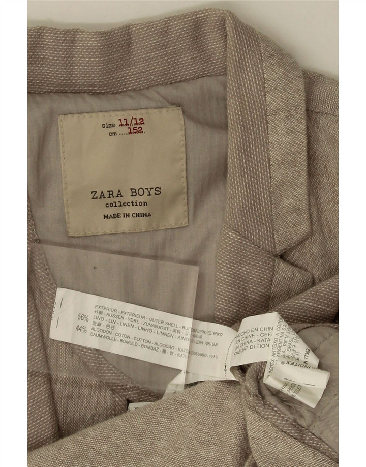 Jacheta Blazer pentru Baieti 2 Nasturi Zara 11-12 Ani In Bej