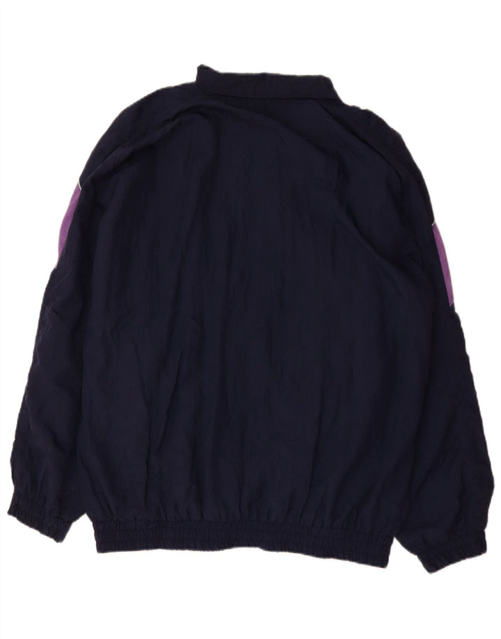Jachetă de trening vintage pentru bărbați, XL, albastru bleumarin, poliamidă color bloc