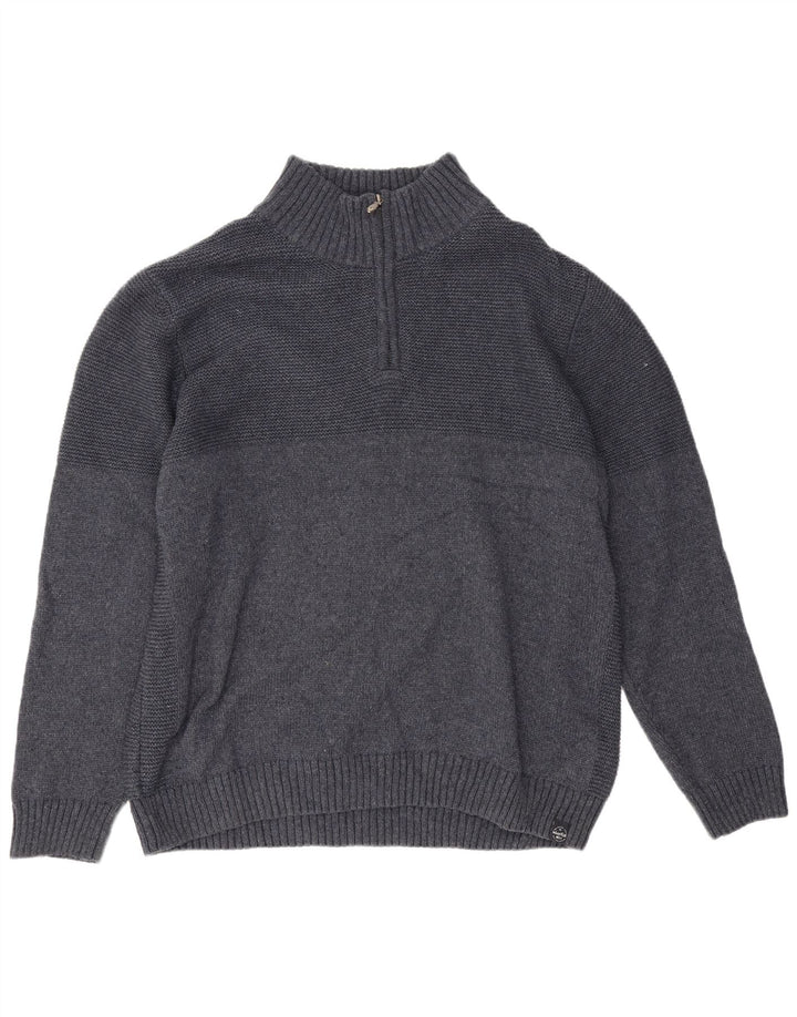 Pulover pentru bărbați Weird Fish cu fermoar și gât, poliester bleumarin 2XL