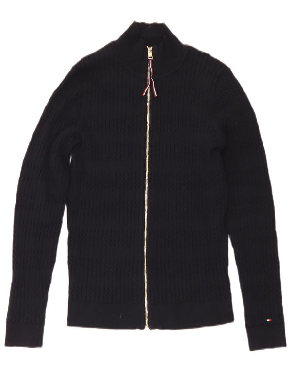 Pulover cardigan cu fermoar complet Tommy Hilfiger pentru femei UK 10 Mic bleumarin