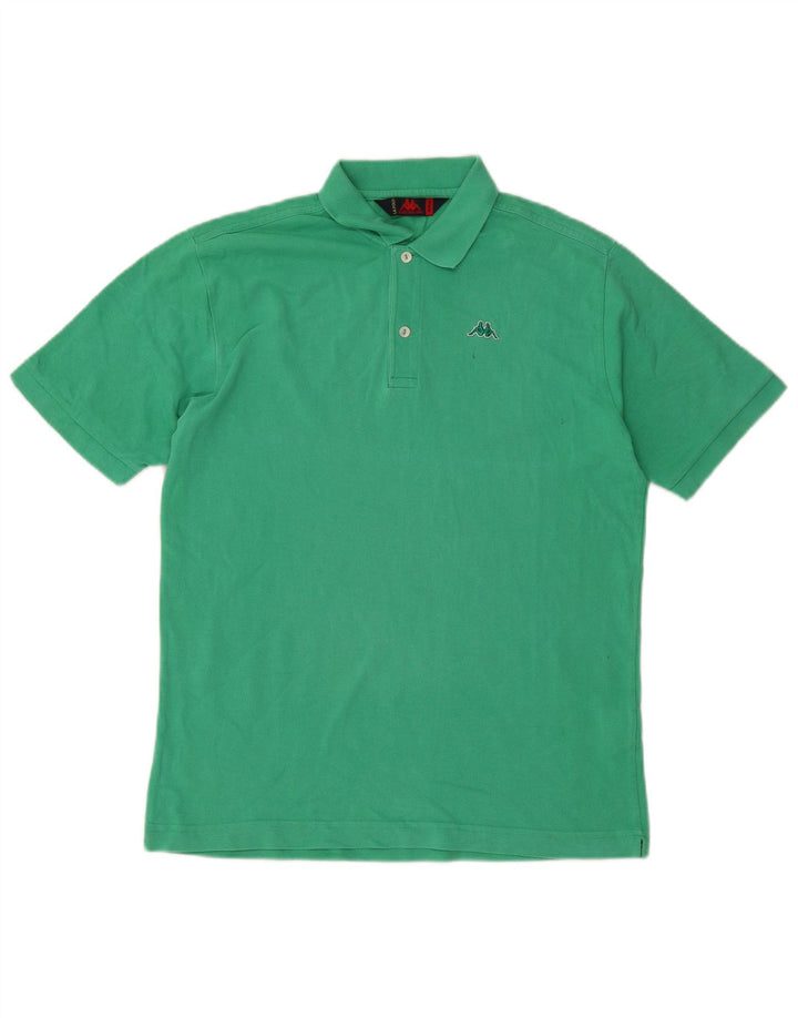 Cămașă polo pentru bărbați Kappa, bumbac verde mediu