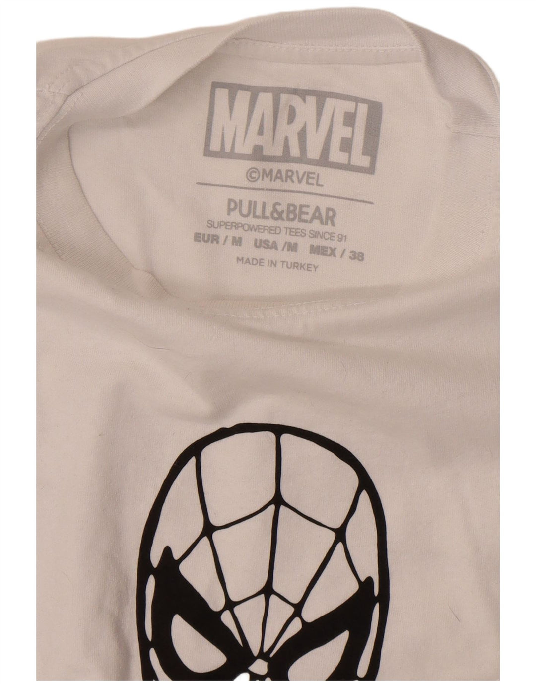 Pull & Bear Tricou grafic Marvel pentru bărbați Top Mediu Alb