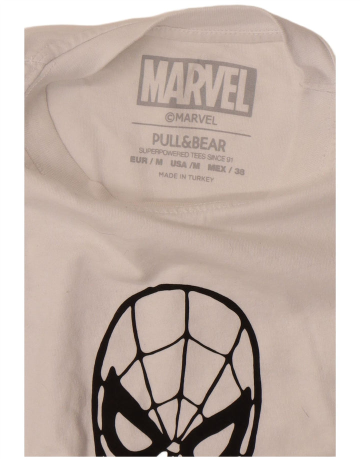 Pull & Bear Tricou grafic Marvel pentru bărbați Top Mediu Alb