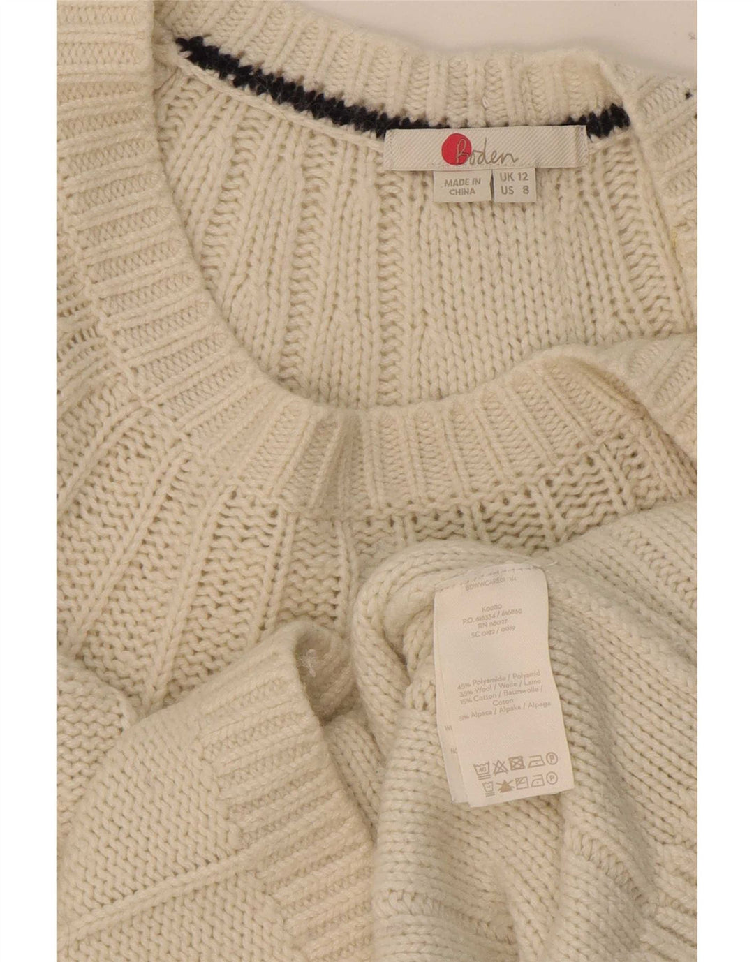 Pulover cardigan Boden pentru femei UK 12 Medium Bej Poliamidă