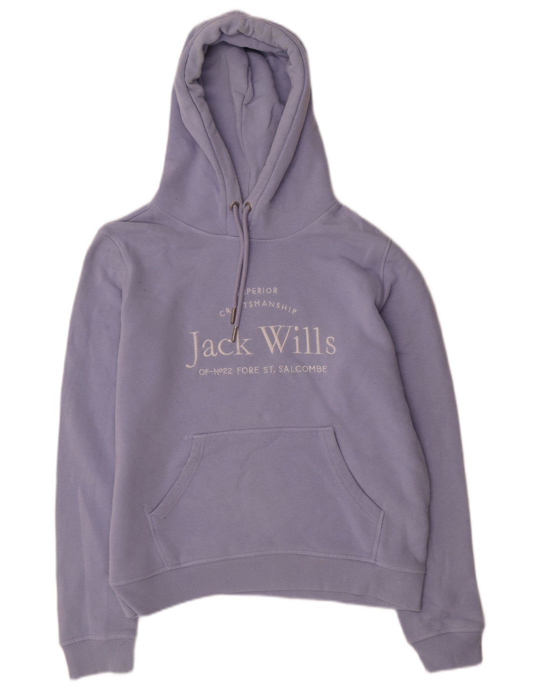 JACK WILLS Pulover cu glugă cu grafic pentru femei UK 12 Bumbac violet mediu