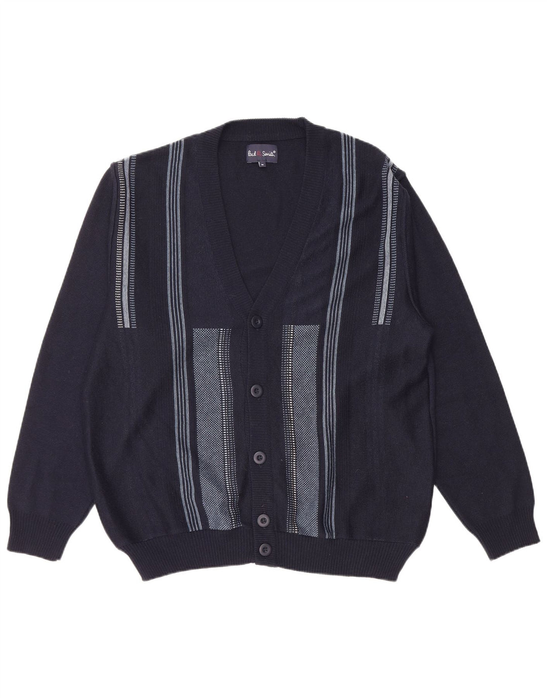 Pulover cardigan pentru bărbați Paul Smith, poliacrilic cu dungi albastru bleumarin mediu