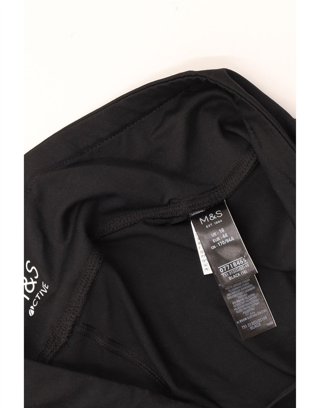 Leggings Capri pentru femei Marks & Spencer UK 16 Poliester negru mare
