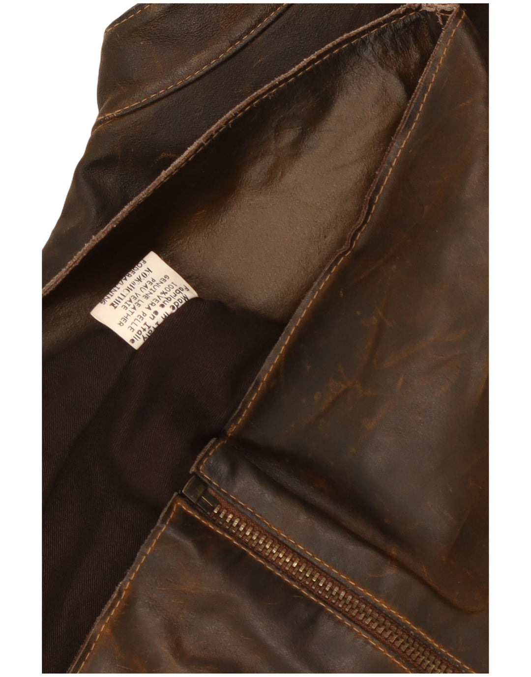 Jachetă de piele vintage pentru bărbați UK 36 din piele maro mică