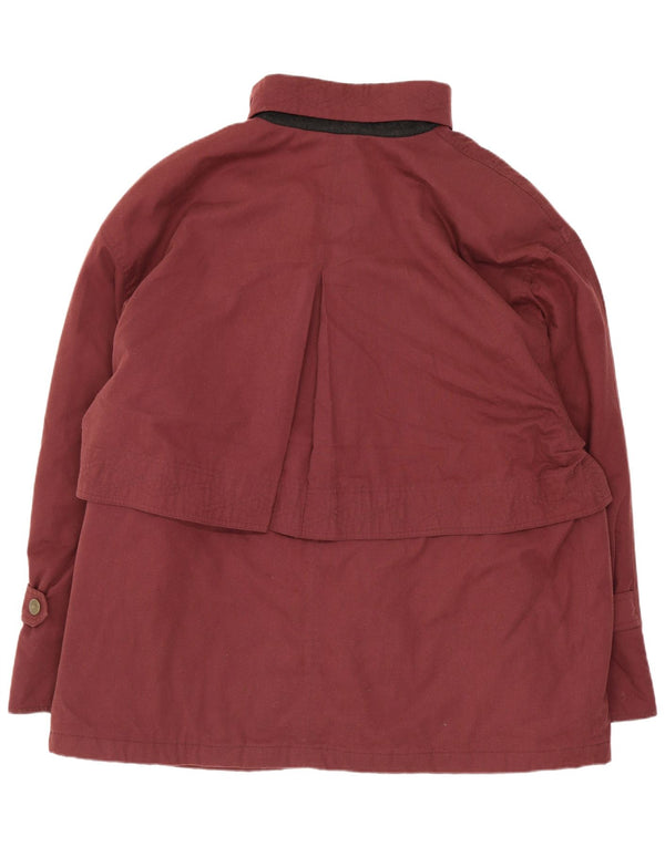 Jachetă vintage supradimensionată pentru damă UK 18 XL poliester burgundă
