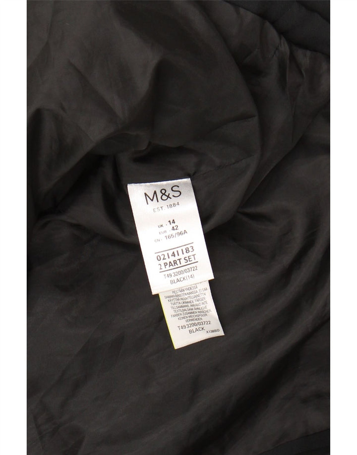 MARKS & SPENCER Womens Trench Coat UK 14 Medium Black Polyester