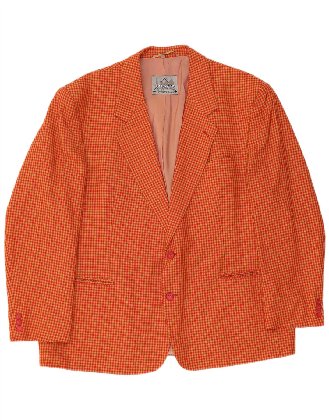 Jachetă vintage pentru bărbați cu 2 nasturi, UK 40, viscoză mare, galbenă