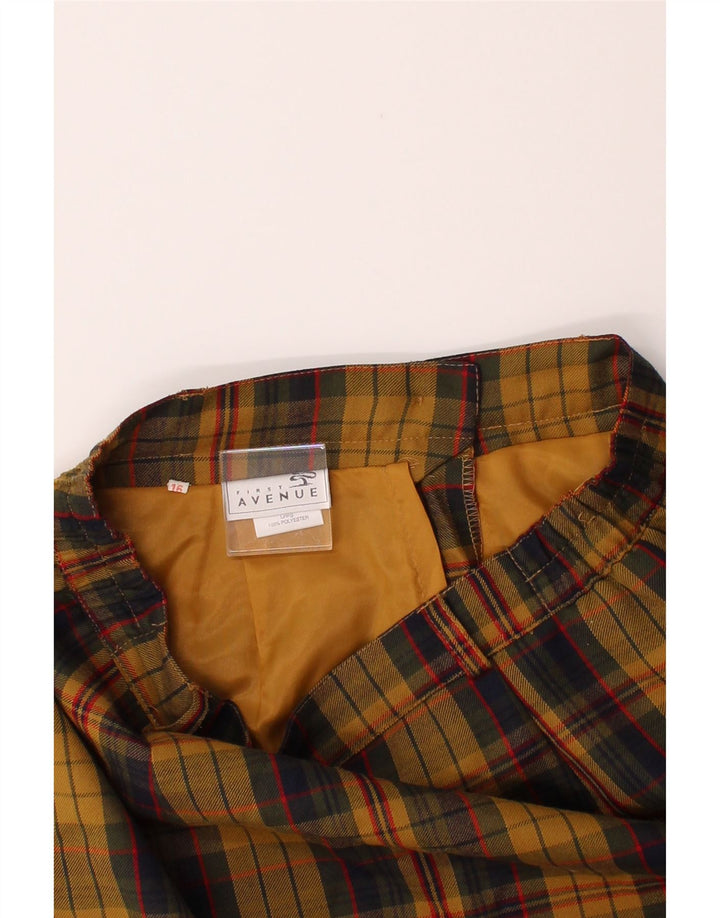 AVENUE Womens Pencil Skirt UK 16 Large W32 Yellow Check Polyester Vintage Avenue and Second-Hand Avenue from Messina Hembry 