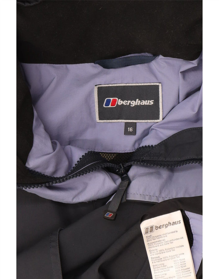 Jachetă de vânt cu glugă supradimensionată pentru femei Berghaus UK 16, mare, bleumarin