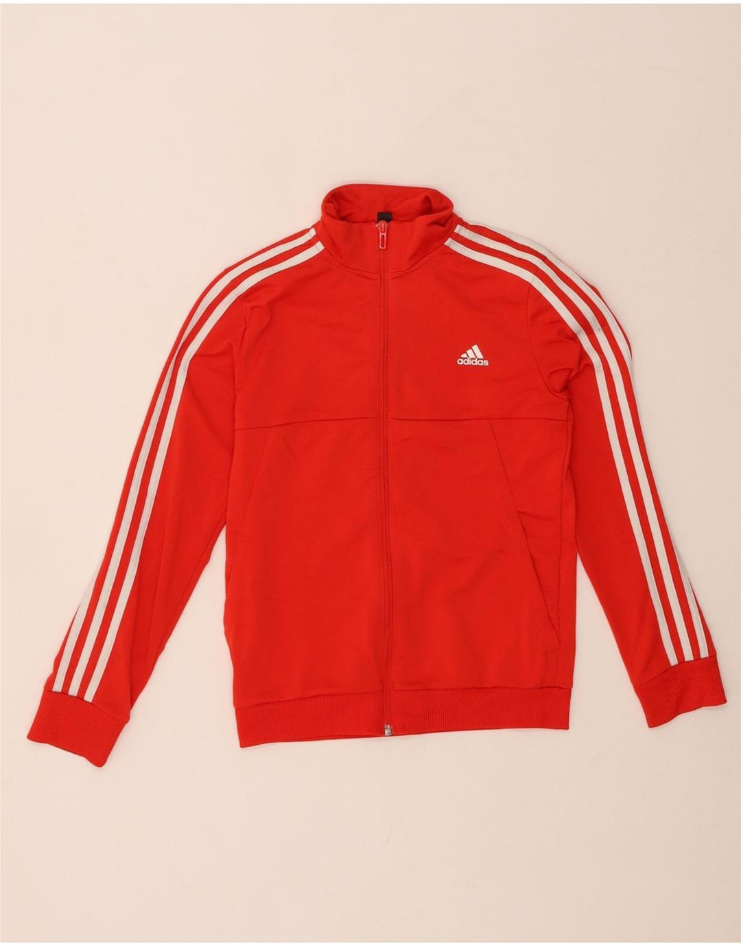 ADIDAS Boys Tracksuit Top Jacket 11-12 Years Red