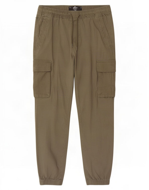 Pantaloni cargo Hollister Mens Joggers Medium W32 L28 Khaki Bumbac