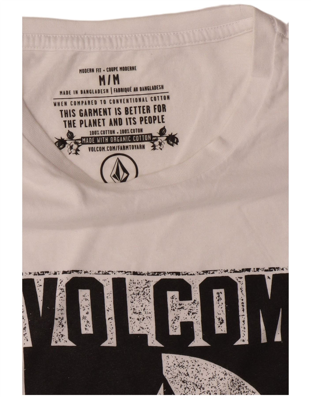 Tricou grafic Volcom Modern Fit Top Bumbac alb mediu