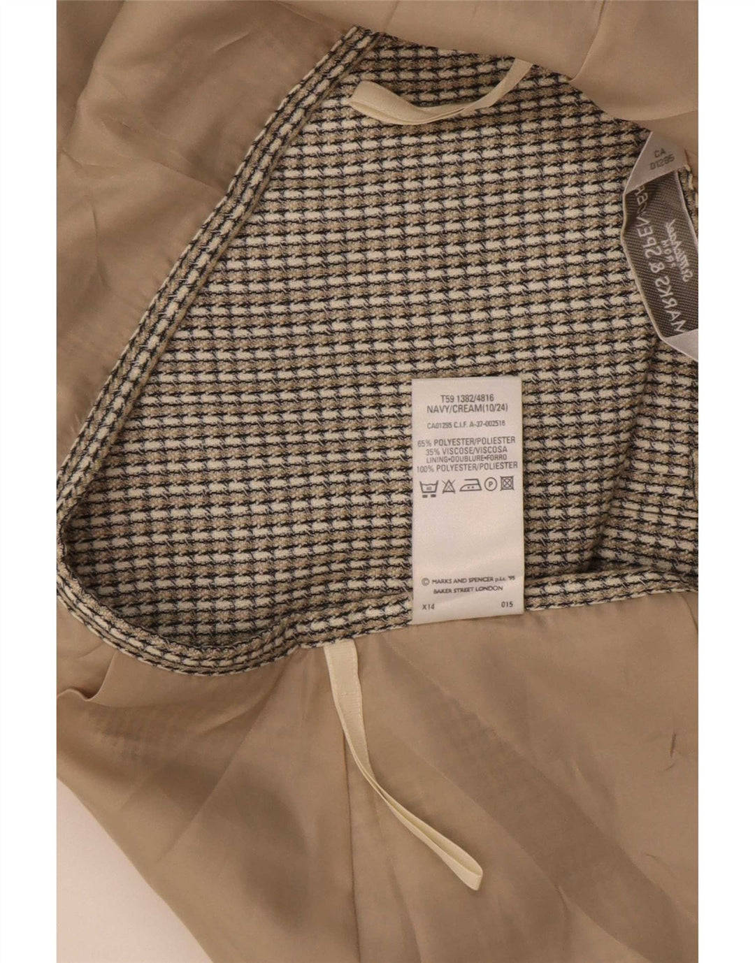 Fusta creion pentru femei Marks & Spencer UK 10 Small W26 Poliester cu carouri gri